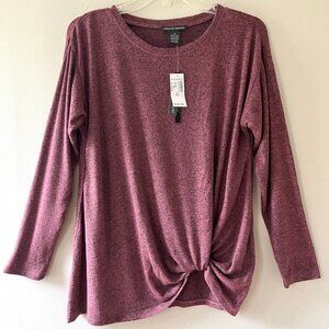 Dressbarn‎ Sz S Front Side Knot Knit Blouse Pullover Shirt Top Stretch